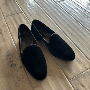 Massimo Dutti Black Velvet Men's Loafers